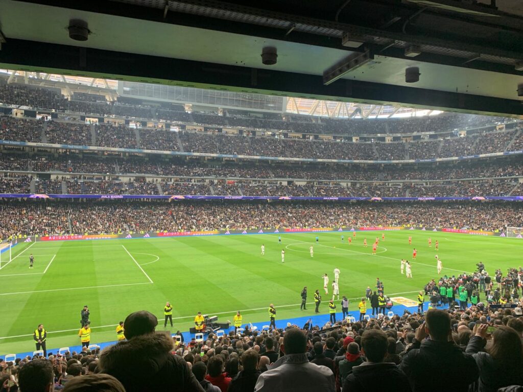 Football match live at the Santiago Bernabeu
