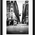 Black and White Photo of a City Street 300