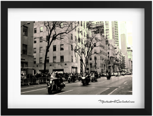 Motorcycles Riding Along Rockefeller Center 300