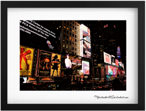 New York City lights at a dark night on Times Square 300