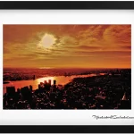 Sunset Over New York and river 1920