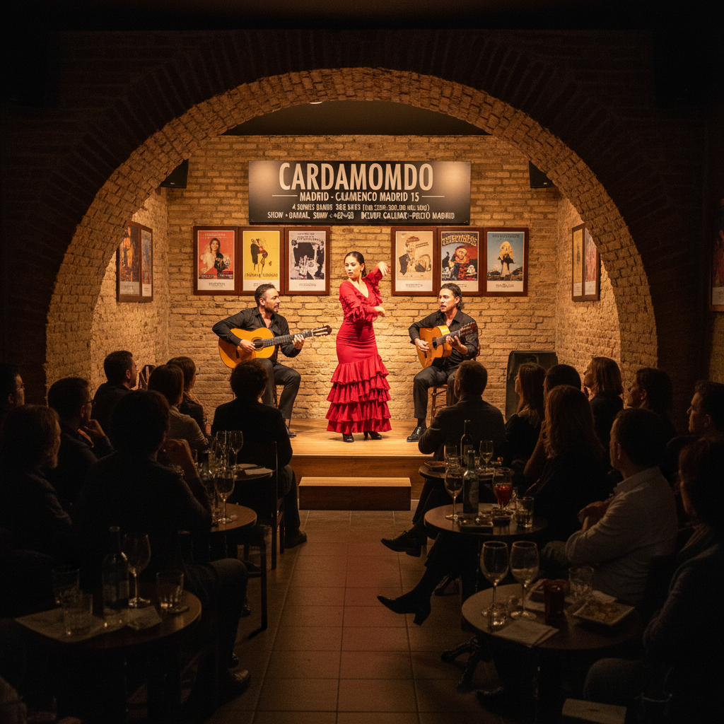 Cardamomo tablao Madrid intimate 100 capacity audience close stage flamenco