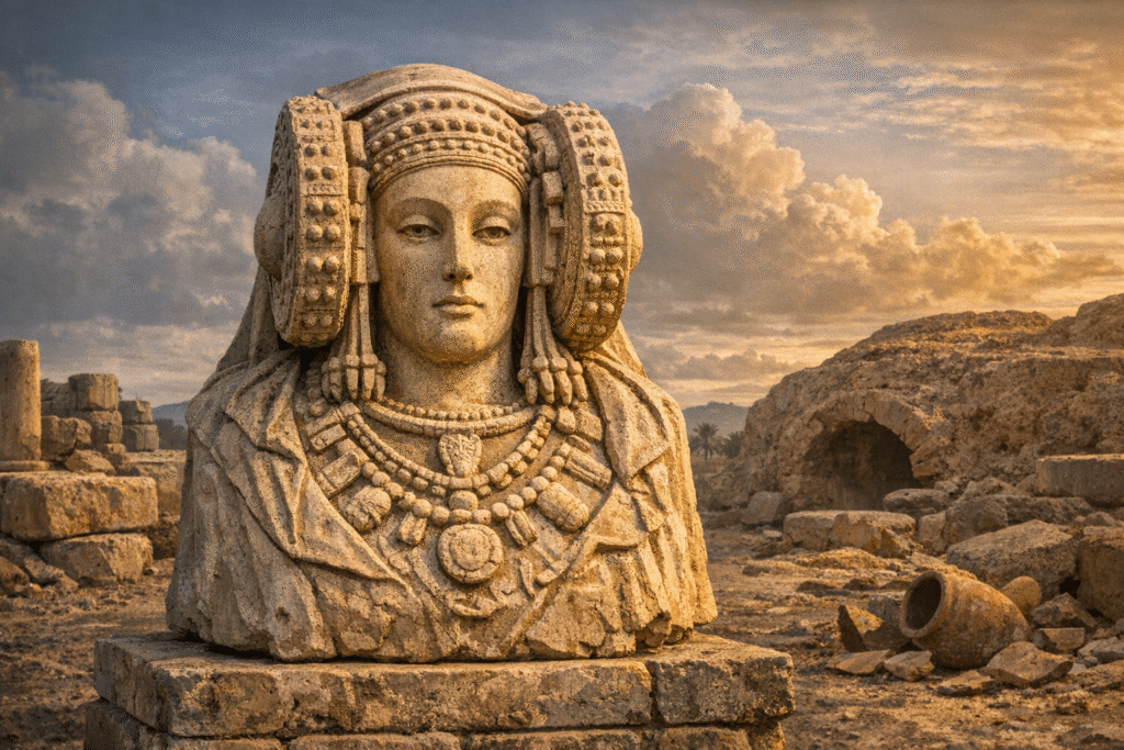 Lady of Elche 4th century BC Iberian sculpture National Archaeological Museum Madrid