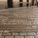 Literature underfoot – quotes carved in neighborhood cobblestones