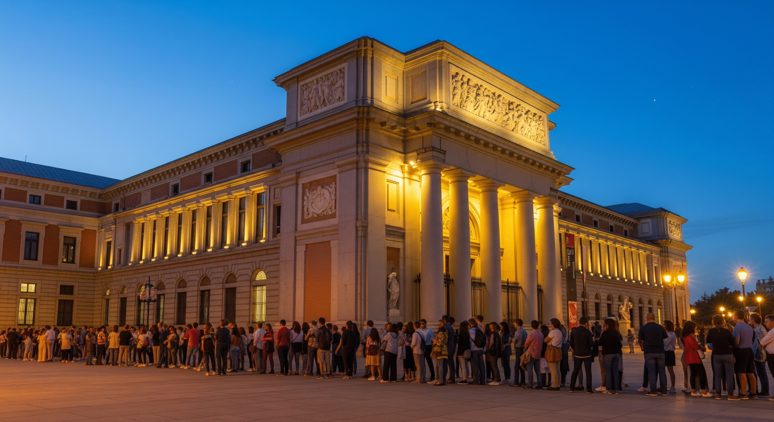Prado Museum free hours entrance queue line people waiting Madrid