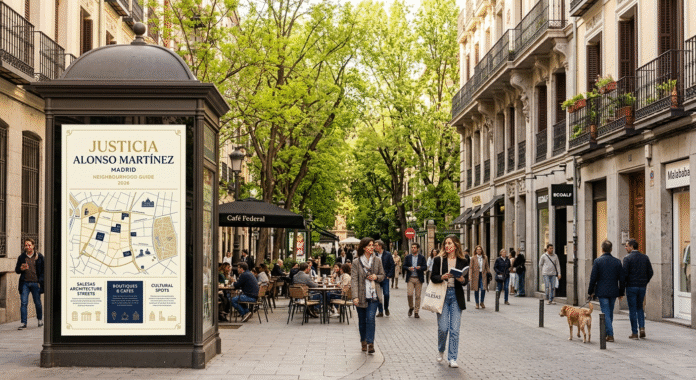 Justicia Alonso Martínez Madrid neighbourhood guide 2026 Salesas streets Palacio Longoria architecture