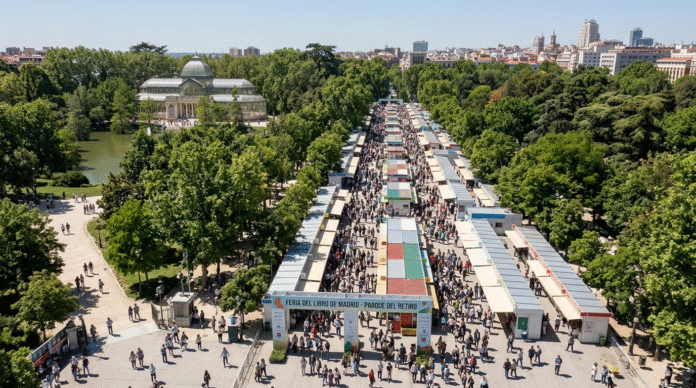 Madrid Book Fair Feria del Libro Retiro Park 350 booths crowds Paseo Coches
