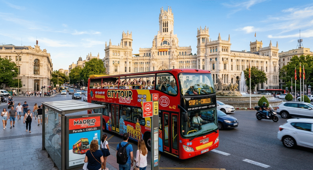 Madrid City Tour hop on hop off bus open top double decker route historical modern 2026 worth it