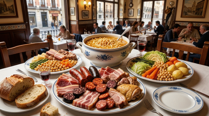 Madrid cocido madrileño chickpea stew three courses La Bola traditional winter comfort food