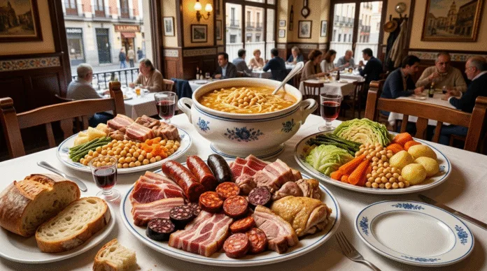 Madrid cocido madrileño chickpea stew three courses La Bola traditional winter comfort food