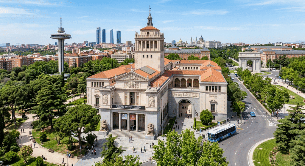Museo de América Madrid Moncloa Ciudad Universitaria building exterior free Sunday admission Maya codex 2026