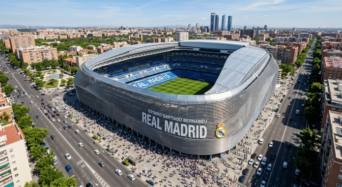 Santiago Bernabéu stadium 2026 renovated exterior stainless steel facade Real Madrid match tickets guide